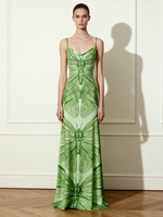 Robe Maxi Totem Libellule - Verte