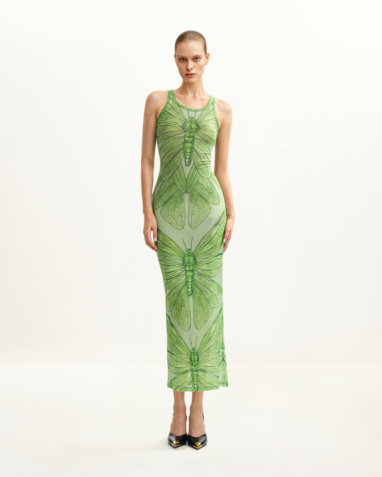 Robe en Résille à Bretelles Dragonfly Axis – Vert