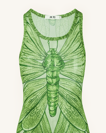 Robe en Résille à Bretelles Dragonfly Axis – Vert