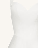 Mini-robe bustier plissée à col halter - Blanc