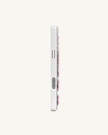 Coque de Téléphone Papillon avec Strass – Blanc