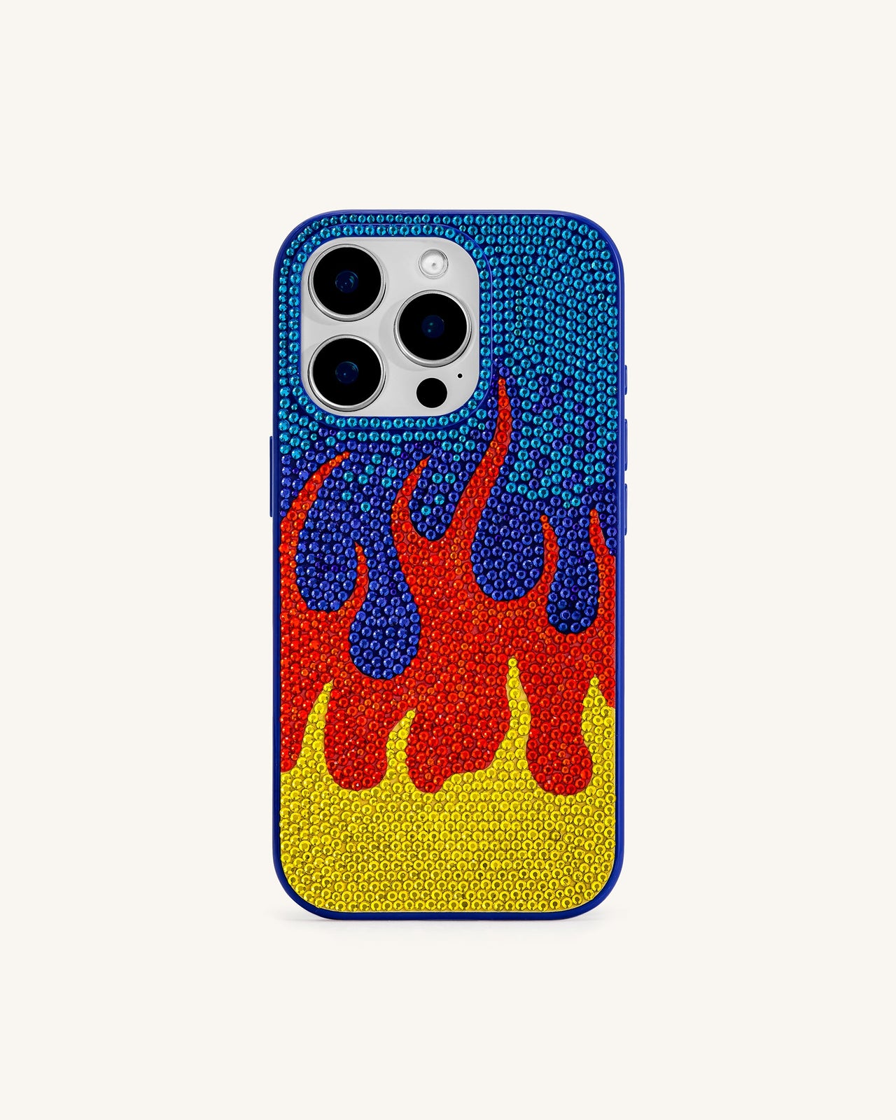 Coque iPhone à Motif Flamme – Bleu Multicolore