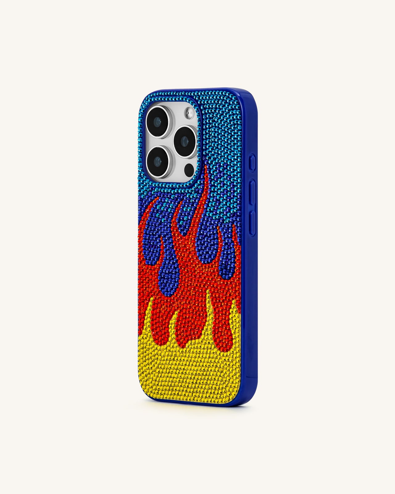 Coque iPhone à Motif Flamme – Bleu Multicolore