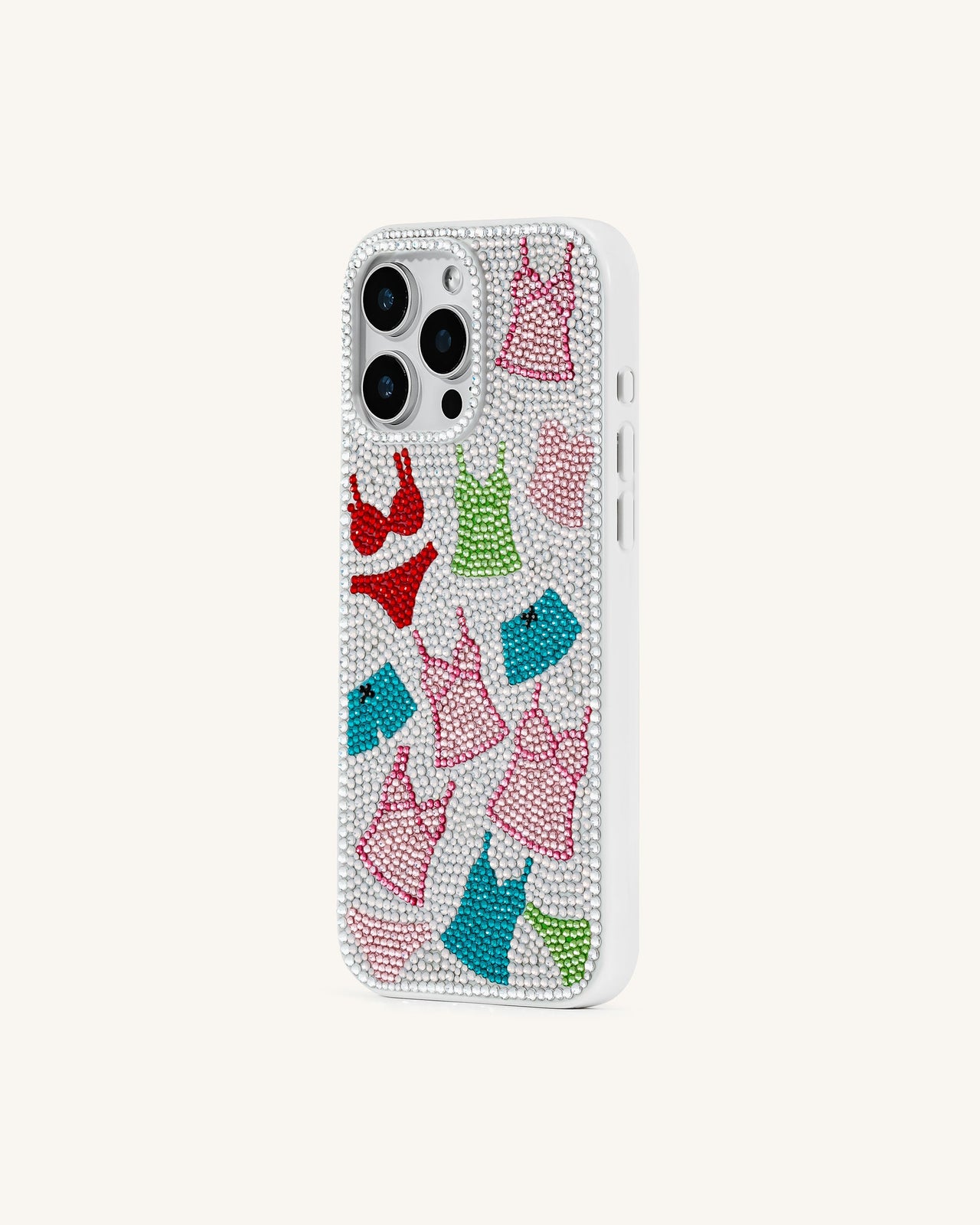 Coque de téléphone en cristal artificiel à motif lingerie – Multicolore