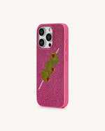 Coque de Téléphone Broche Olive à Strass – Rose
