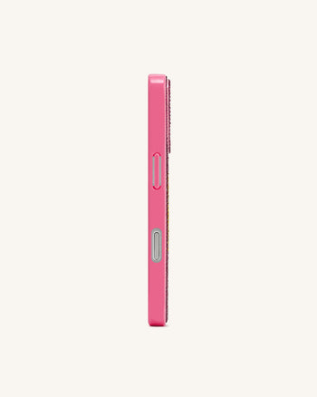 Coque de téléphone en cristal artificiel Smile Face - Rose