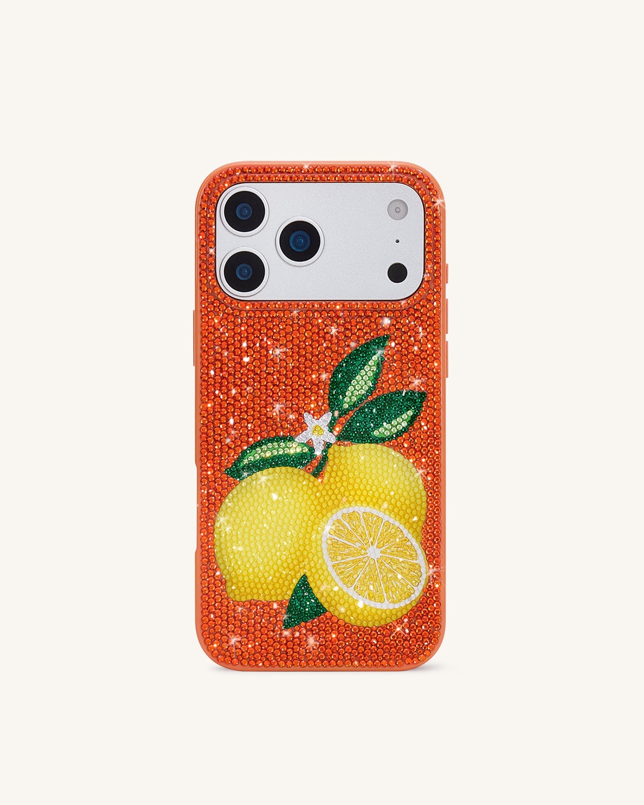 Coque de téléphone Citron en strass - Orange