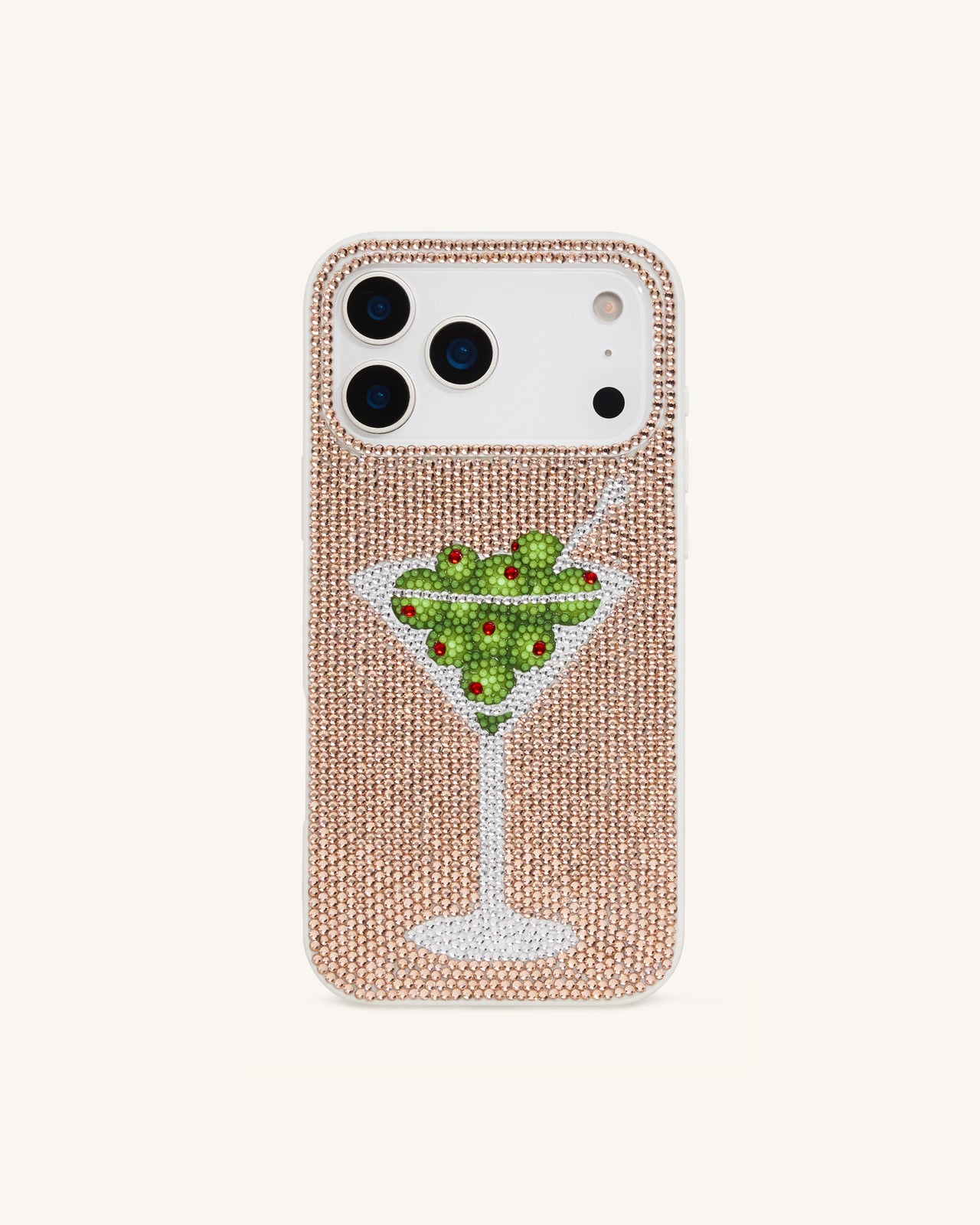 Coque de Téléphone Cristal Artificiel Martini Olive - Doré