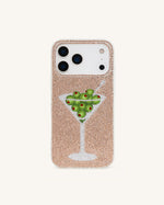 Coque de Téléphone Cristal Artificiel Martini Olive - Doré