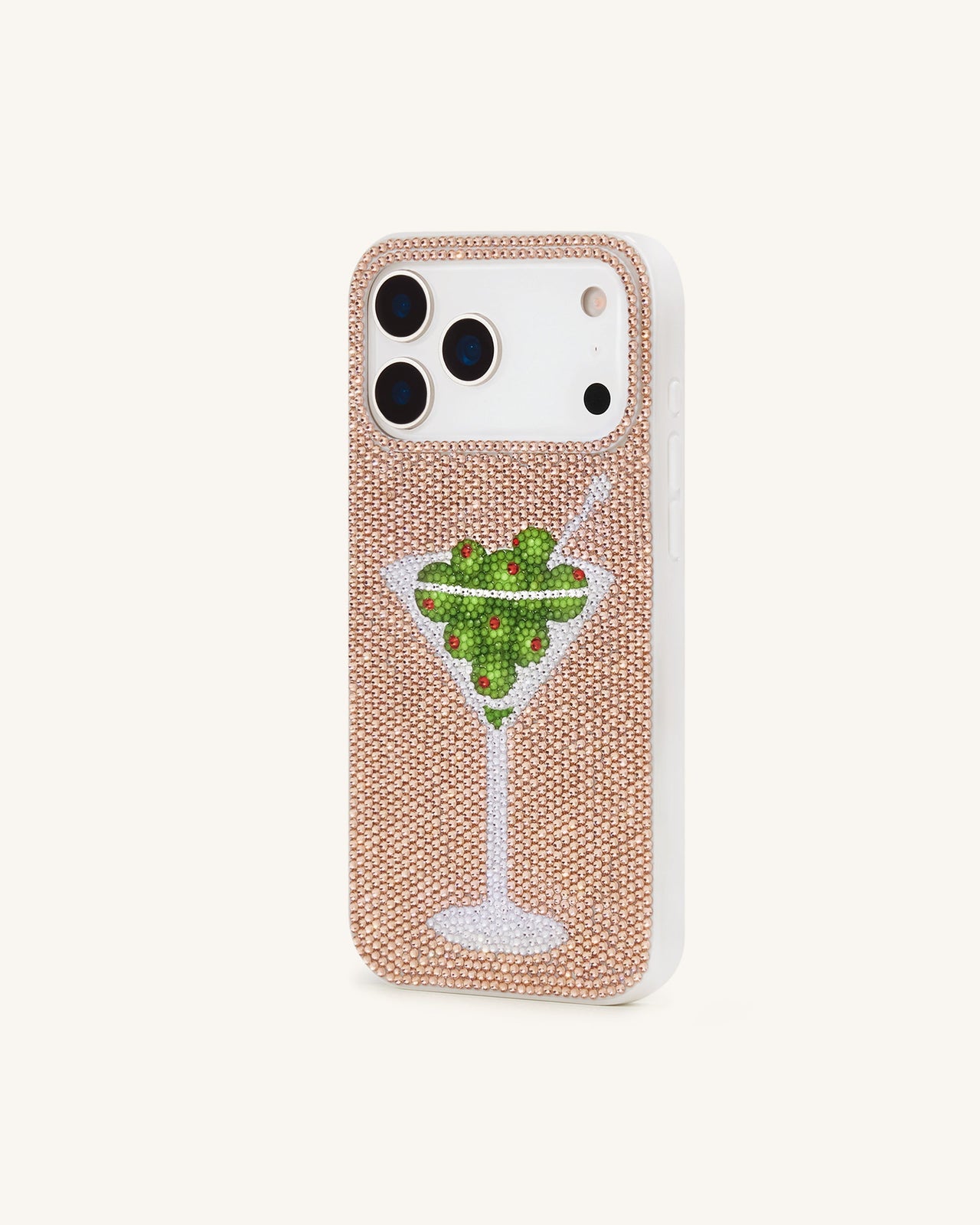 Coque de Téléphone Cristal Artificiel Martini Olive - Doré
