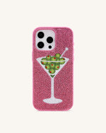 Olive Coque de téléphone en cristal artificiel Martini - Rose