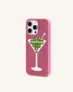 Olive Coque de téléphone en cristal artificiel Martini - Rose
