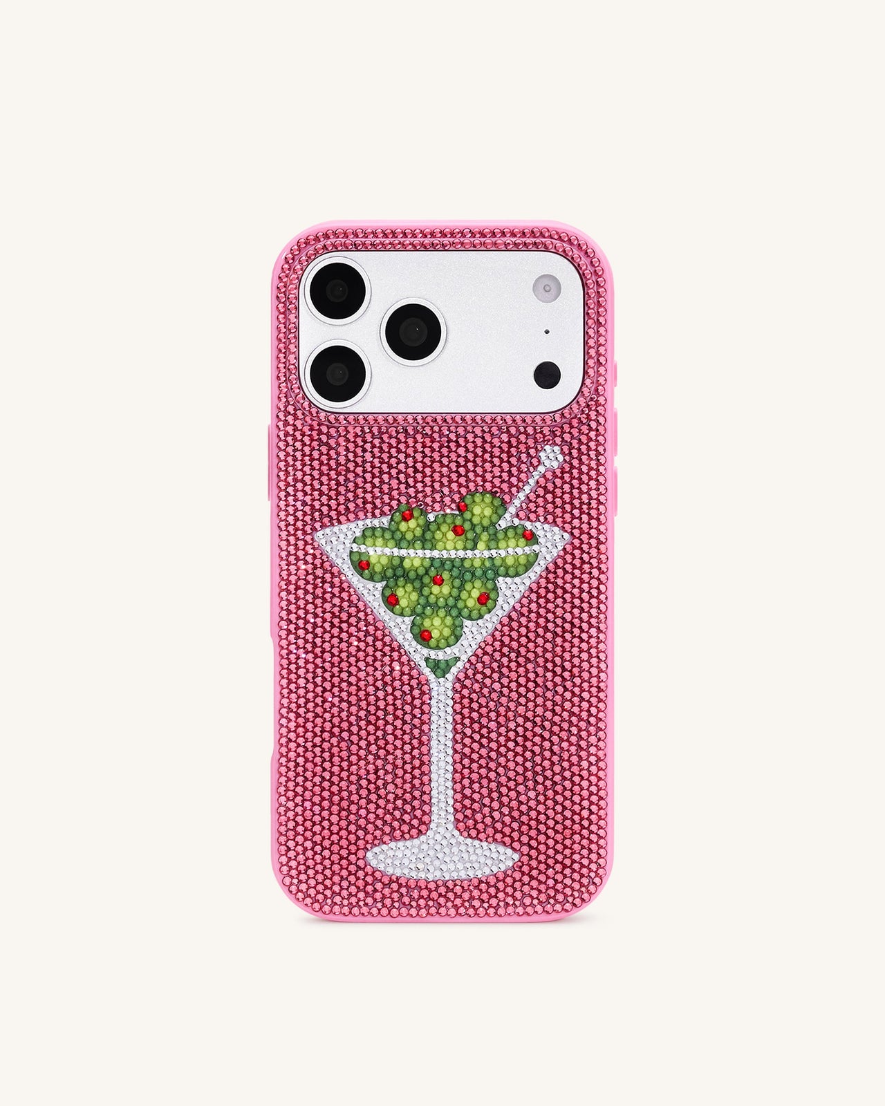 Olive Coque de téléphone en cristal artificiel Martini - Rose