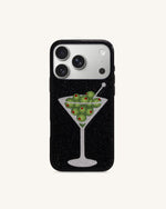 Coque de Téléphone Cristal Artificiel Martini Olive - Noir