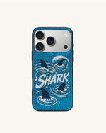 Shark Coque de téléphone en cristal artificiel bleu - Bleu