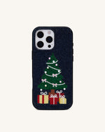 Coque de téléphone Bling Sapin de Noël - Noir