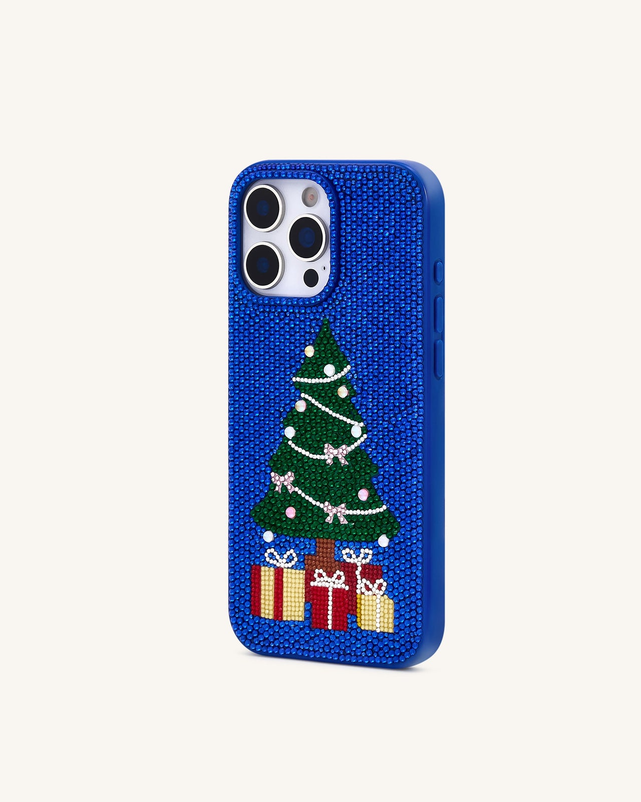 Coque de téléphone arbre de Noël scintillant - Bleu cobalt