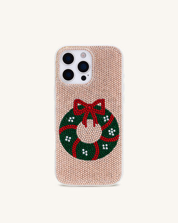 Holiday Coque de téléphone couronne scintillante - Or