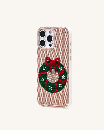Holiday Coque de téléphone couronne scintillante - Or