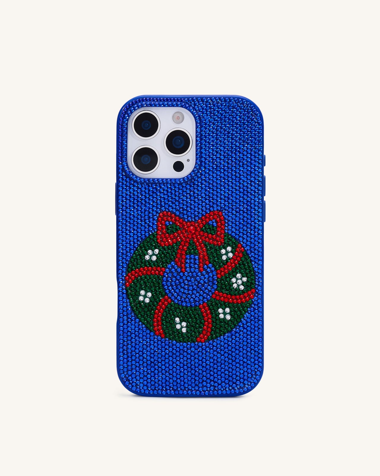 Holiday Coque de téléphone couronne scintillante - Bleu cobalt