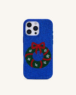 Holiday Coque de téléphone couronne scintillante - Bleu cobalt