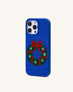 Holiday Coque de téléphone couronne scintillante - Bleu cobalt