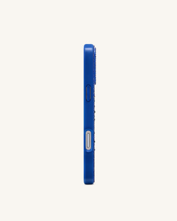 Holiday Coque de téléphone couronne scintillante - Bleu cobalt