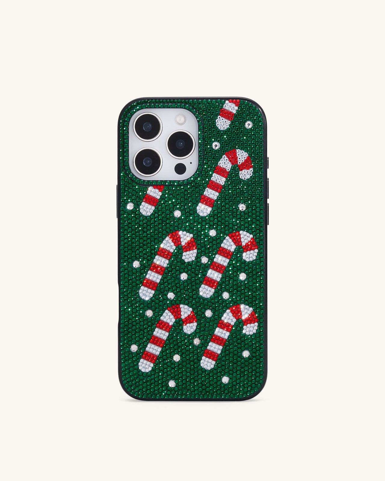Coque de téléphone Holiday ornée de cannes Candy - Vert