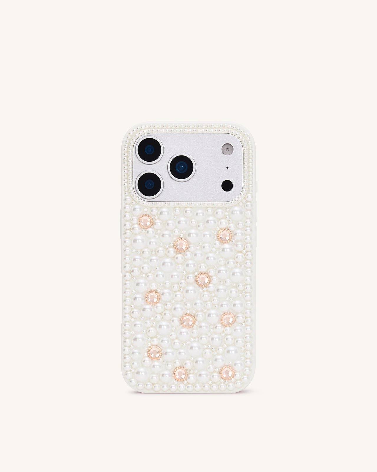 Pearl Coque de téléphone ornée - Blanc