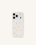 Pearl Coque de téléphone ornée - Blanc
