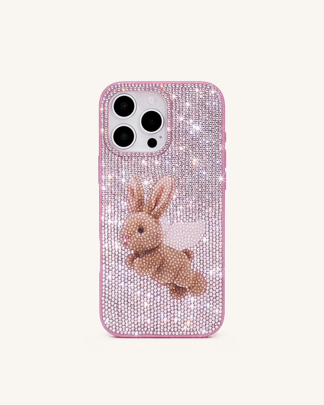 Coque de téléphone Angel lapin pailleté - Rose