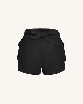 Short utilitaire taille haute Abigail - Noir