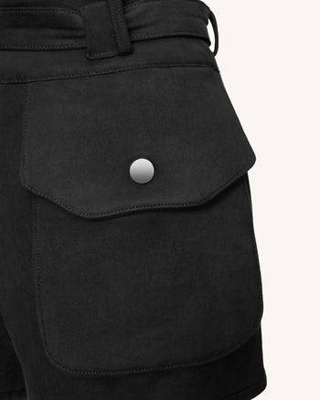 Short utilitaire taille haute Abigail - Noir
