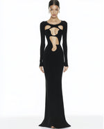 Robe Bodycon Ava à Découpes - Noire