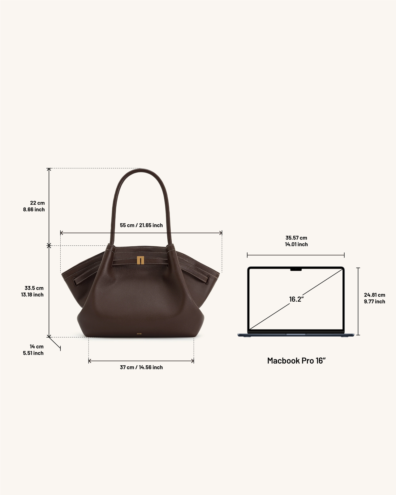 Hana Grand sac fourre-tout - Marron foncé