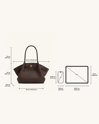 Hana Sac Cabas Moyen – Marron Foncé