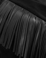 Top suédé à franges asymétriques Ariana - Noir