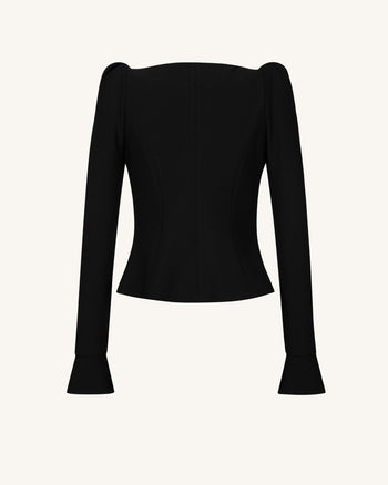 Blazer à épaulettes bouffantes Olivia - Noir
