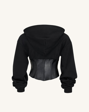 Hoodie Corset Structuré Valentina - Noir