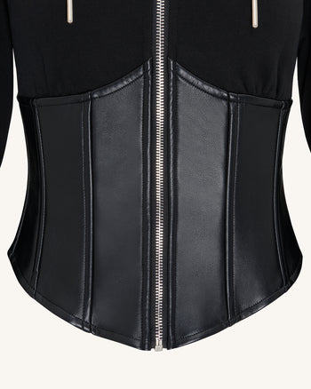 Hoodie Corset Structuré Valentina - Noir