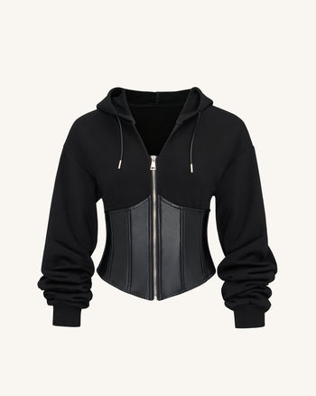 Hoodie Corset Structuré Valentina - Noir