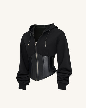 Hoodie Corset Structuré Valentina - Noir