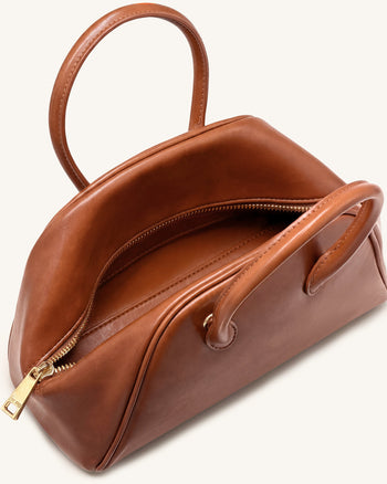 Veda Sac bowling finition vintage - Marron selle