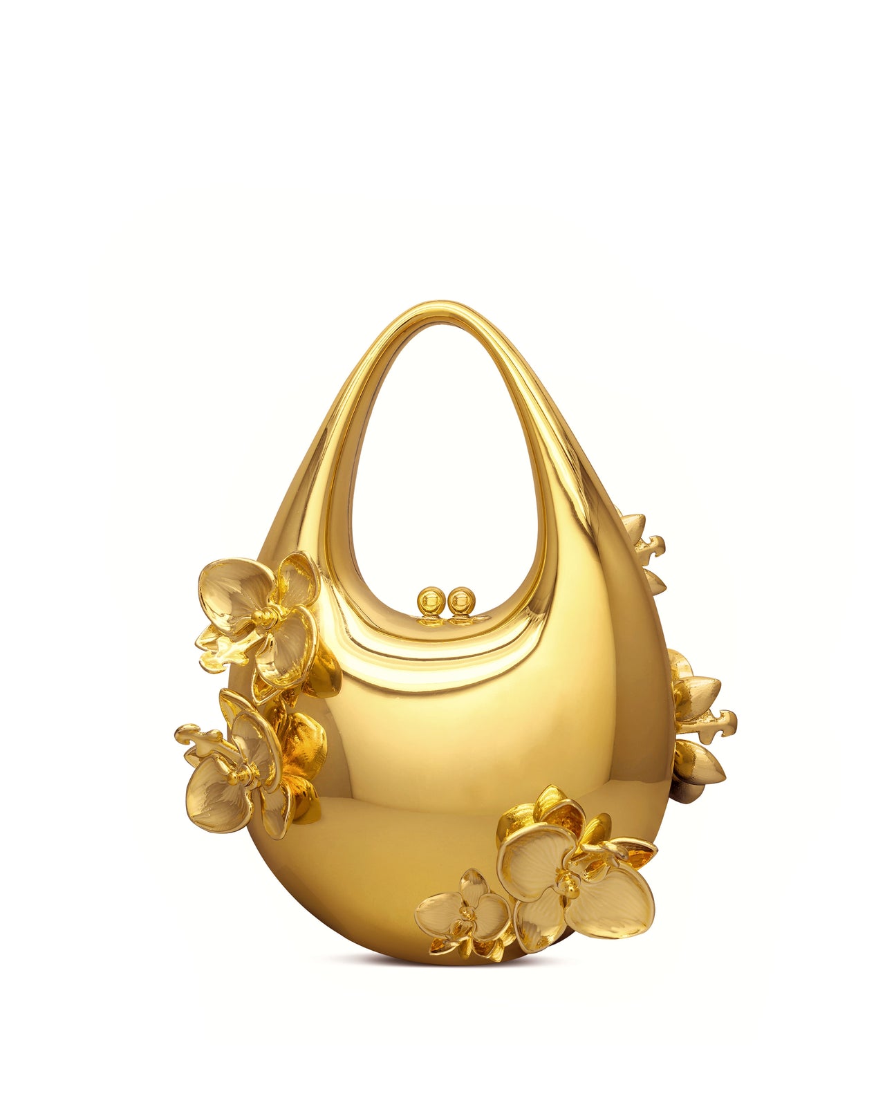 Lydia Sac à main orné de fleurs - Or