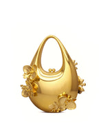 Lydia Sac à main orné de fleurs - Or