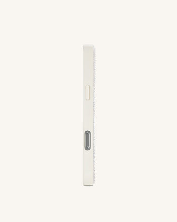 Coque de téléphone rayures zèbre en perles - Blanc