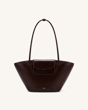 Corinne Sac cabas à poche - Marron foncé
