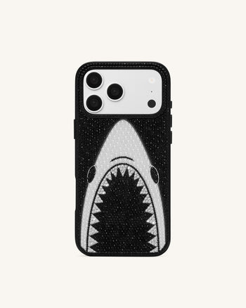 Coque de téléphone perle gueule de requin - Noir