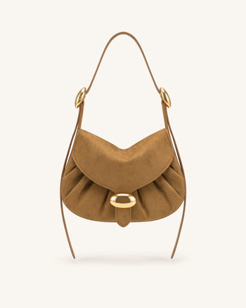 Avery Sac hobo drapé en suédine - Camel