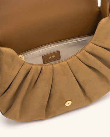 Avery Sac hobo drapé en suédine - Camel